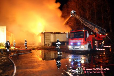 Einsatzfoto Brand in Parchim im leerstehendem Gebäude