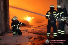 Einsatzfoto Brand in Parchim im leerstehendem Gebäude