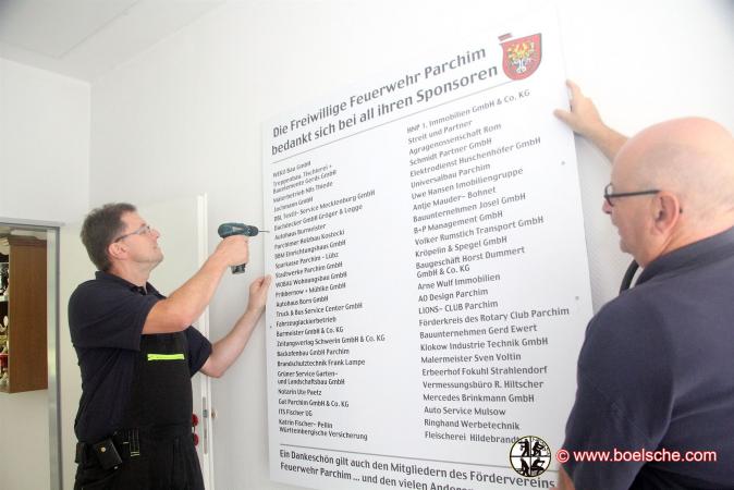 Bildimpression vom 125. Geburtstag der Parchimer Wehr und 25 Jahre Jugendfeuerwehr- Sponsorenwand